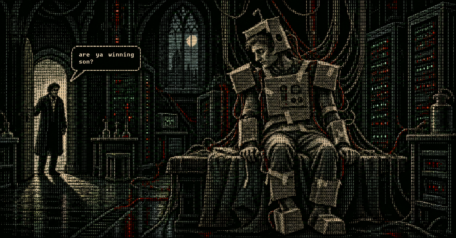 A fake technological monster in Frankenstein's laboratory